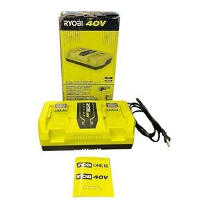 RYOBI 40-Volt Lithium Dual Port Rapid Battery Charger OP409A with Box 4X Faster